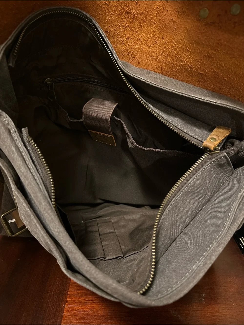 Gootium Vintage Canvas Leather Shoulder/Messenger computer Bag, Khaki 15X12